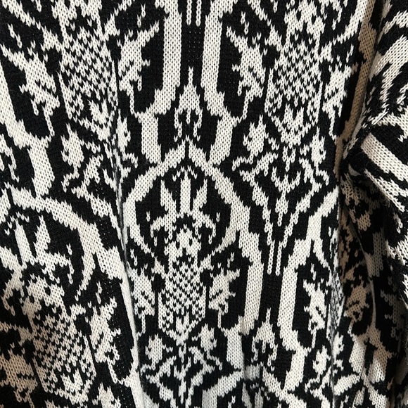 Jamie Scott Vintage 1990s Y2K Black White William Morris Pattern Cardigan Small - Picture 12 of 16